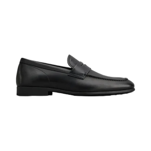 Square-Toe High-Shine Loafers