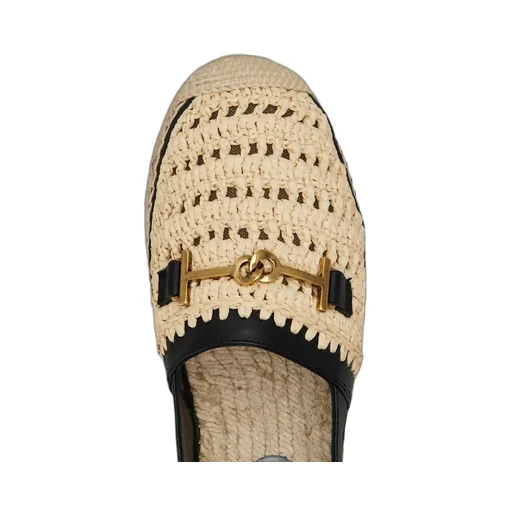 Woven-Raffia Leather Espadrilles