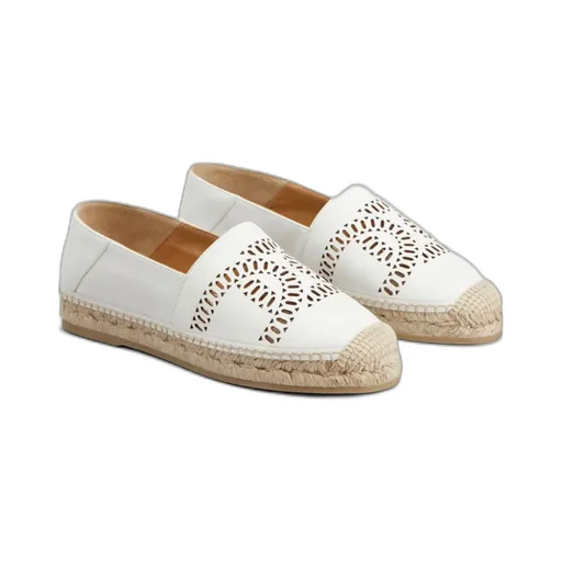 Logo-Perforated Slip-On Espadrilles