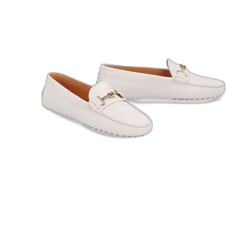 Logo Plaque Round Toe Loafers