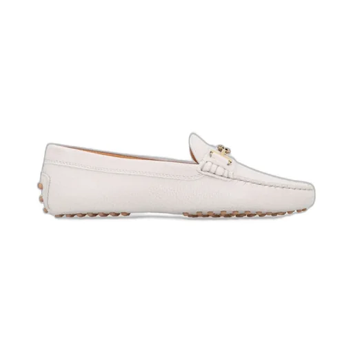 Logo Plaque Round Toe Loafers