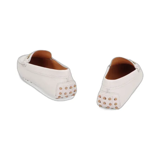 Logo Plaque Round Toe Loafers