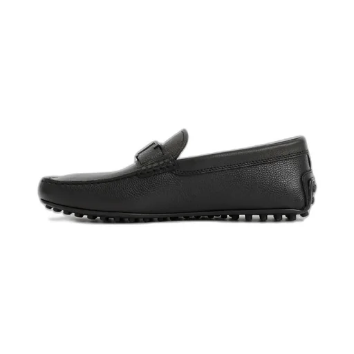 Logo Plaque Almond Toe Loafers
