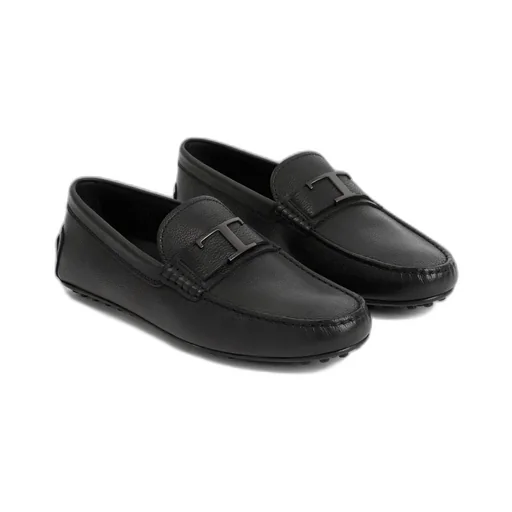 Logo Plaque Almond Toe Loafers
