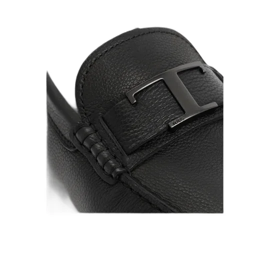 Logo Plaque Almond Toe Loafers