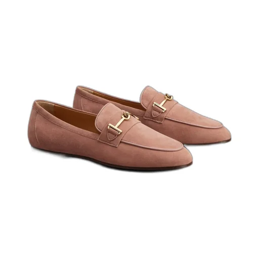 Logo Plaque Almond Toe Loafers
