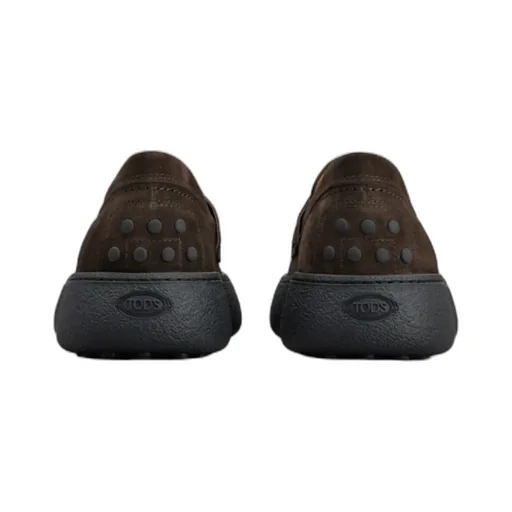 Logo-Stamped Suede Penny Loafers