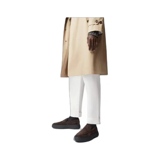 Logo-Stamped Suede Penny Loafers