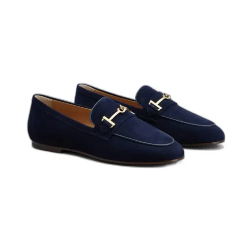 Logo Plaque Almond Toe Loafers