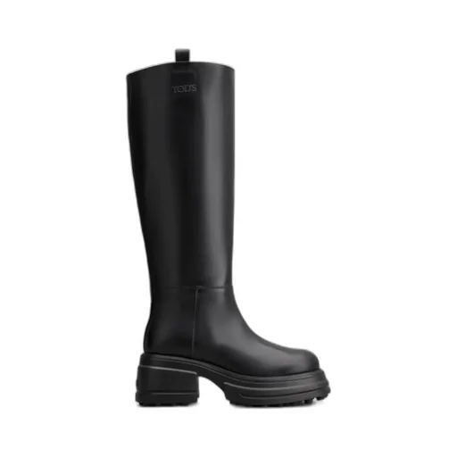 Logo Embossed Knee-Length Boots