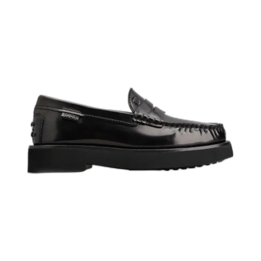 Penny-Slot Round-Toe Loafers