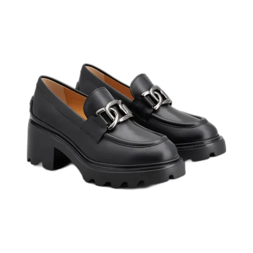 Logo-Buckle Almond Toe Loafers