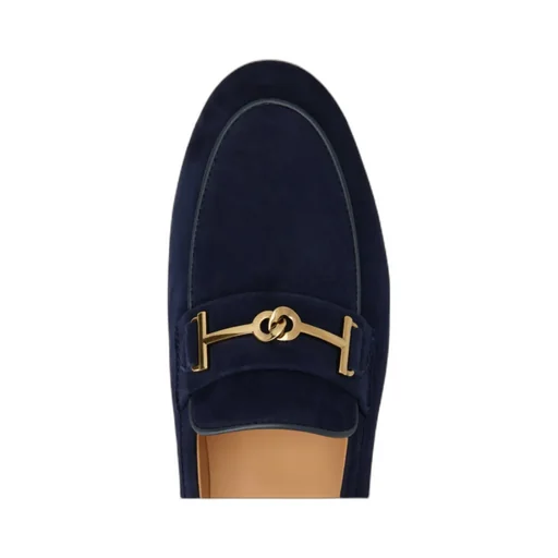 Logo Plaque Almond Toe Loafers