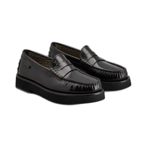 Penny-Slot Round-Toe Loafers