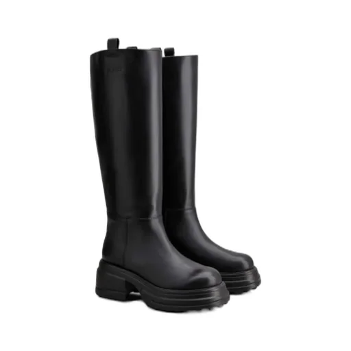 Logo Embossed Knee-Length Boots