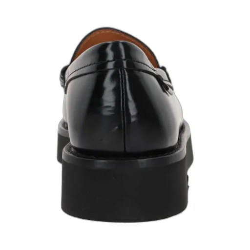 Logo Plaque Round Toe Loafers