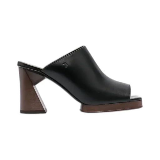 Platform 95Mm Leather Mules
