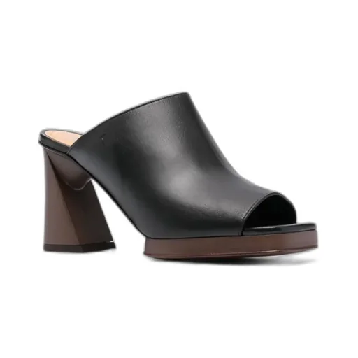 Platform 95Mm Leather Mules