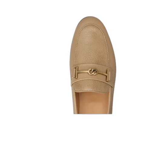 Logo Plaque Almond Toe Loafers