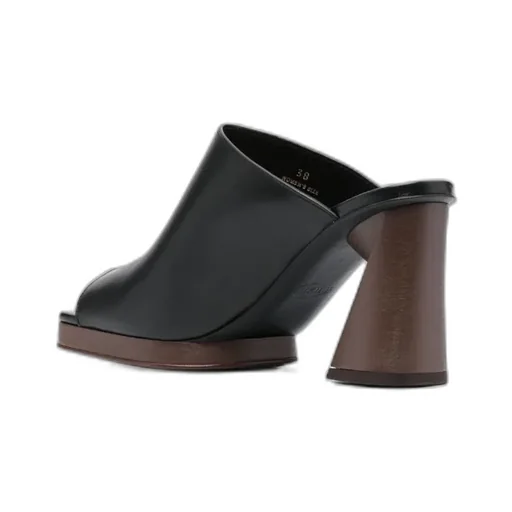 Platform 95Mm Leather Mules