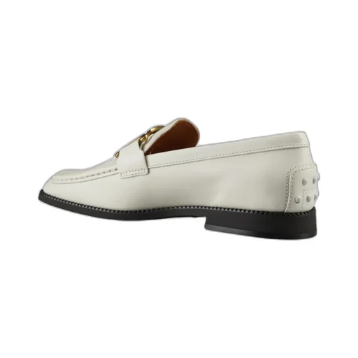 Leather Chain-Link Detail Loafers