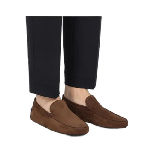 Logo Embroidered Round Toe Loafers