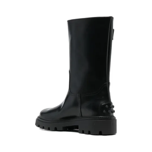 Buckle-Detailed Round-Toe Boots