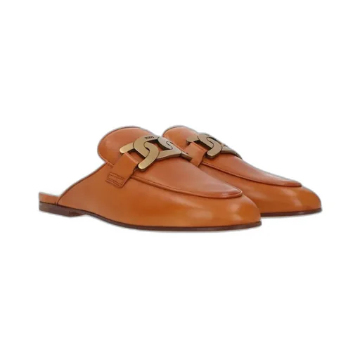 Chain-Link Leather Mules
