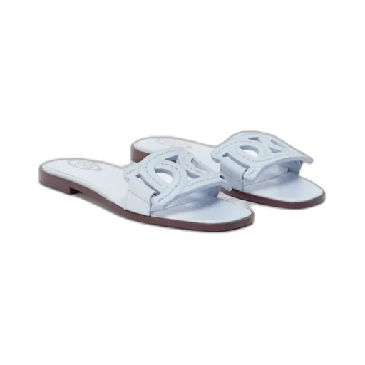 Leather Chain-Motif Sandals