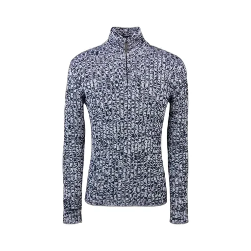 Half-Zip Textured Wool Sweater