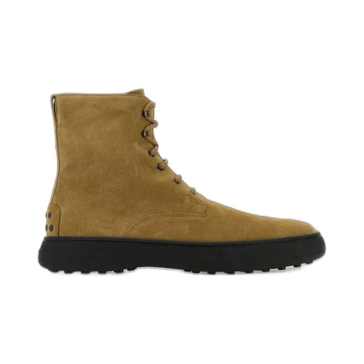 Suede Combat Boots