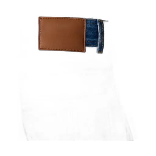 Leather-Patch Five-Pocket Jeans