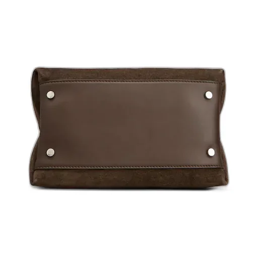 Suede Top-Handle Tote Bag