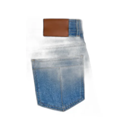 Leather-Patch Five-Pocket Jeans