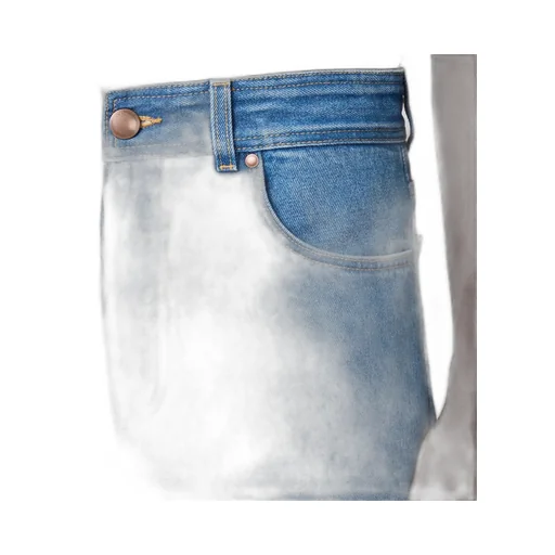 Leather-Patch Five-Pocket Jeans