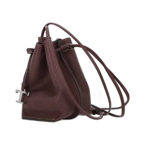 Drawstring Leather Bucket Bag