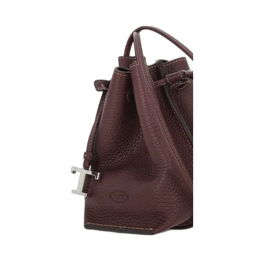 Drawstring Leather Bucket Bag