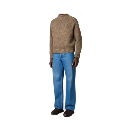 Leather-Patch Five-Pocket Jeans