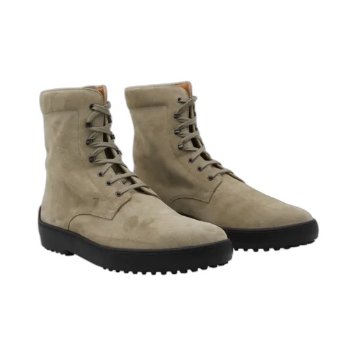 Suede Combat Boots