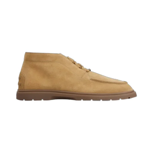 Suede Elastic-Lace Desert Boots