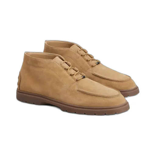 Suede Elastic-Lace Desert Boots