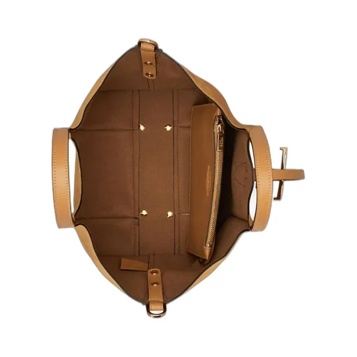 T-Logo Suede Leather Shoulder Bag