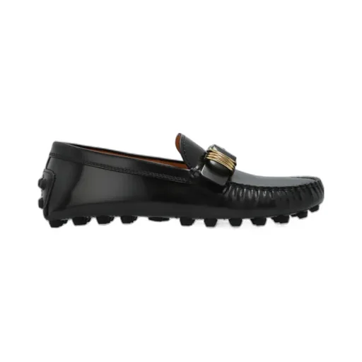 Leather Buckle Loafers