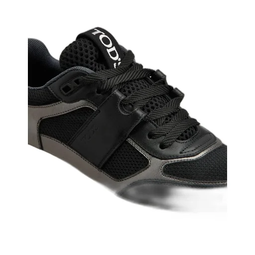 Leather-Panelled Lace-Up Sneakers