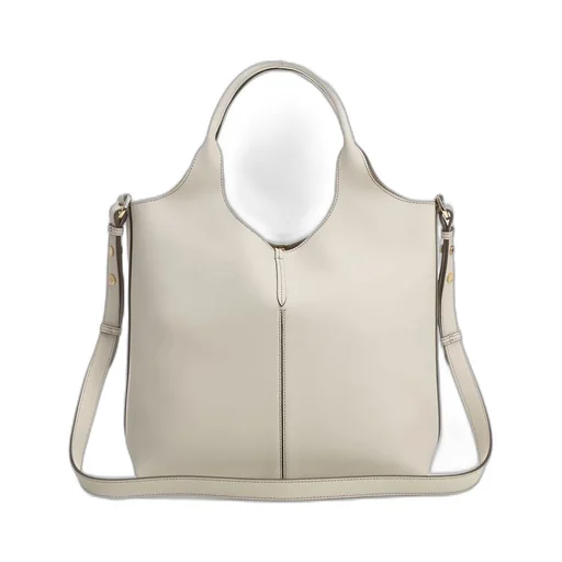 Top-Handle Leather Tote Bag