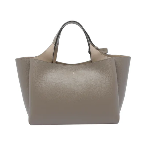 T-Logo Leather Tote Bag