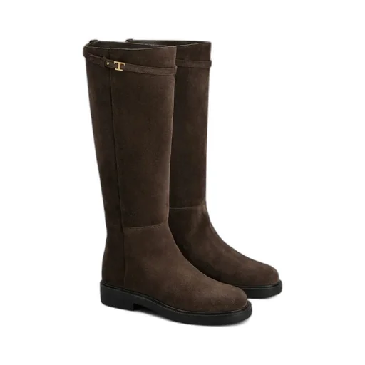 T Plaque Knee-High Boots