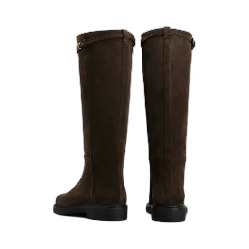 T Plaque Knee-High Boots