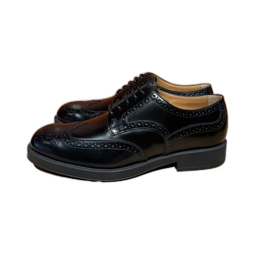 Perforated Almond Toe Lace-Up Derby Shoes