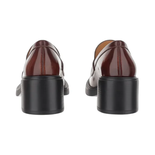 Logo Plaque Heeled Loafers